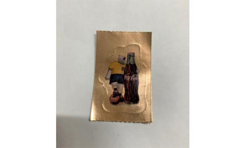 Coca Cola Mini Mania Adesivo Bronze Futebol com Garrafa